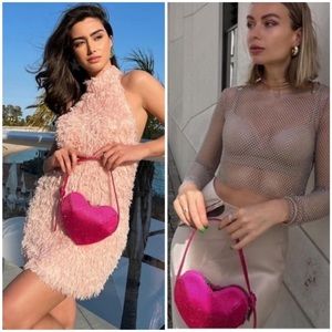 Zara heart shaped rhinestones shoulder bag special edition